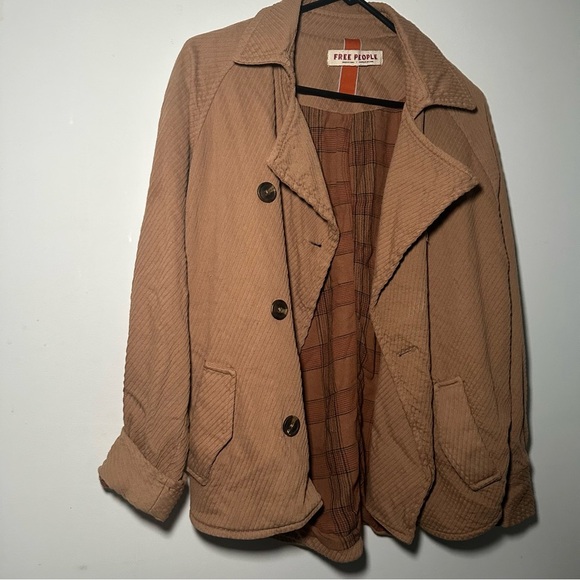 Free People Remi Brown Dolman Sleeve Oversized Utility Barn Coat Shirt Jacket XS - Picture 5 of 16